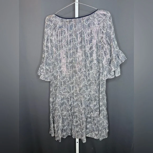 Kobi Halperin Silk Tent Dress Women's Paisley Ruffle Sleeve Top size large - Picture 5 of 13